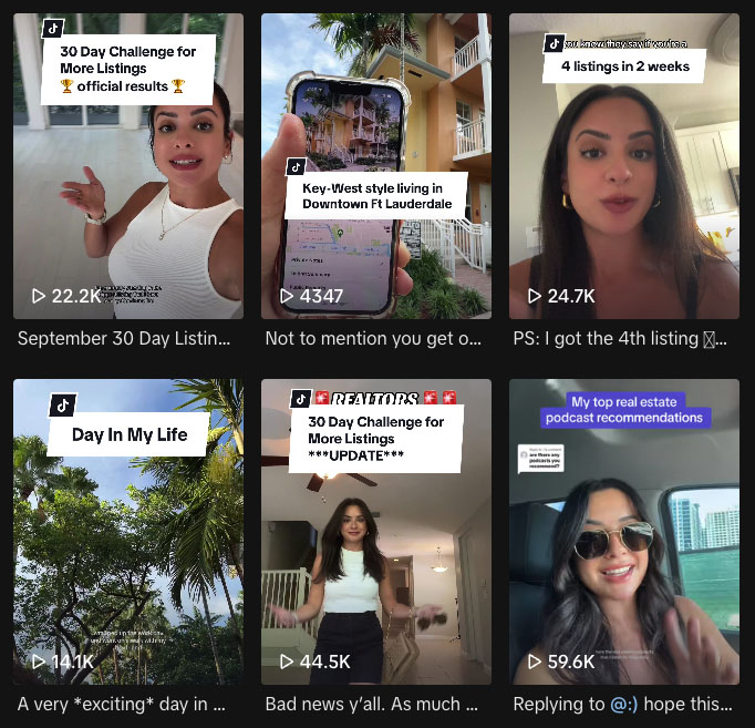 TikTok videos about real estate topics from a real estate agent.