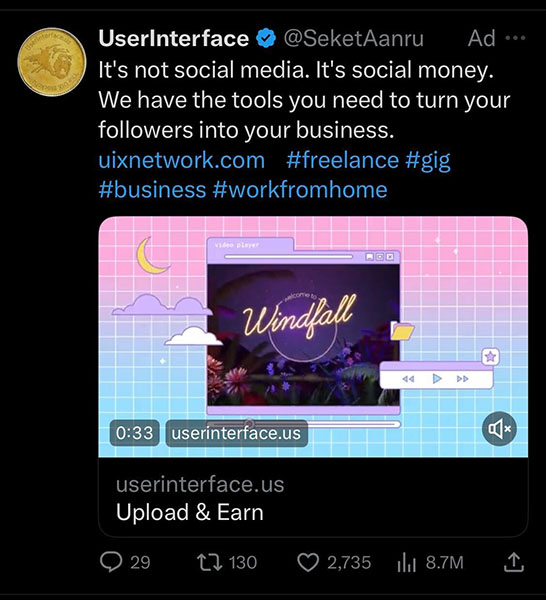 Example of an ad on Twitter from an ecommerce business.