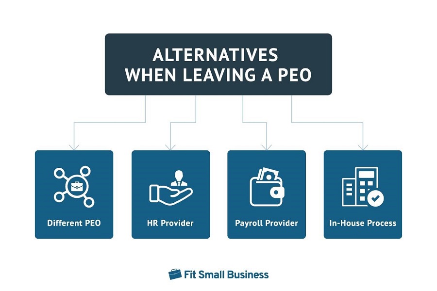 Flow chart showing 4 alternative methods to leaving a PEO.