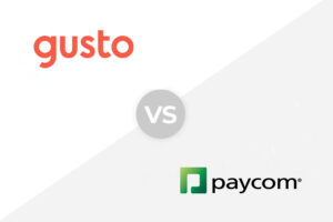Gusto vs Paycom logo.