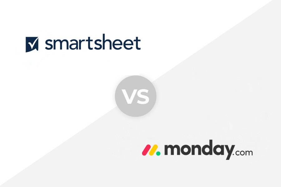 Smartsheet vs monday.com logo.