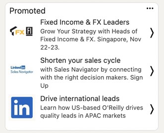 Text ad in LinkedIn