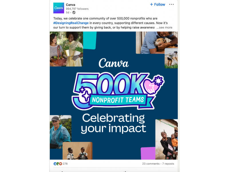 Infographic post by Canva on Linkedin