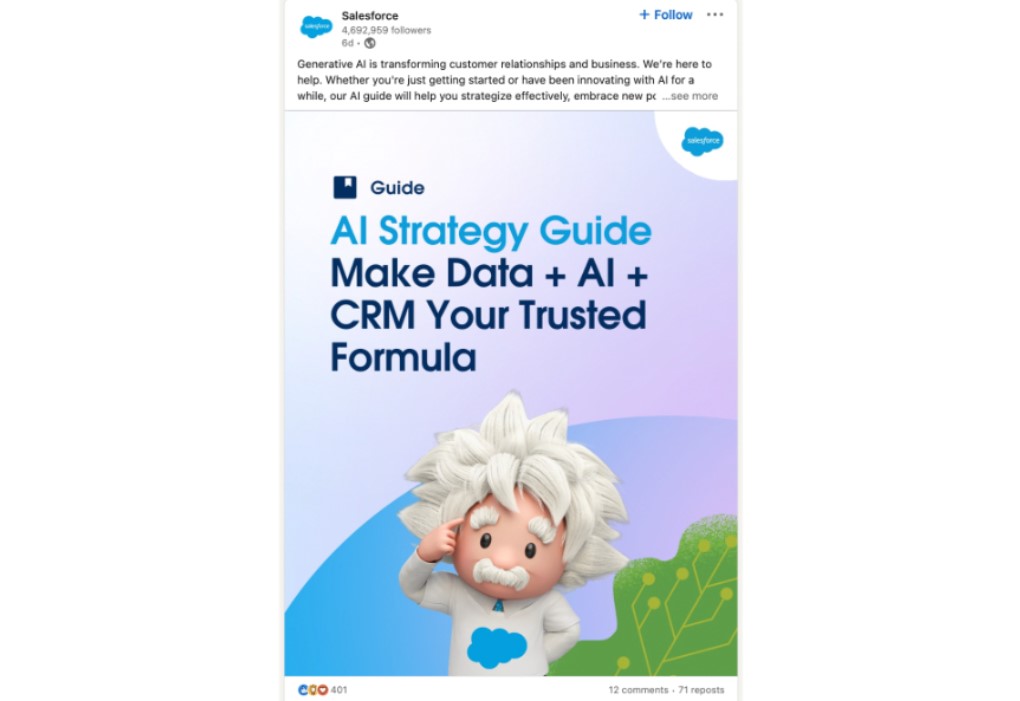 Image post from Salesforce on Linkedin