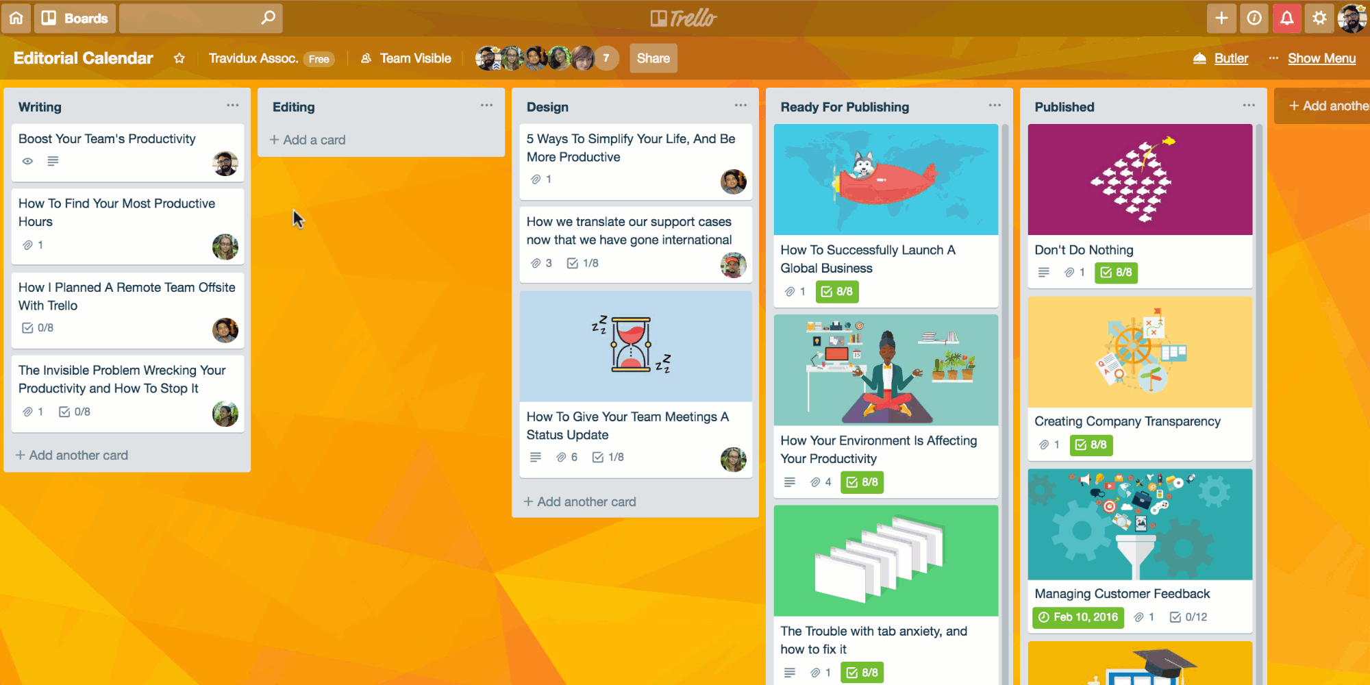 A GIF showing a Trello user clicking a card on the board and selecting the "Next Step" option under "Power-ups" and the task card automatically being populated with due date and labels