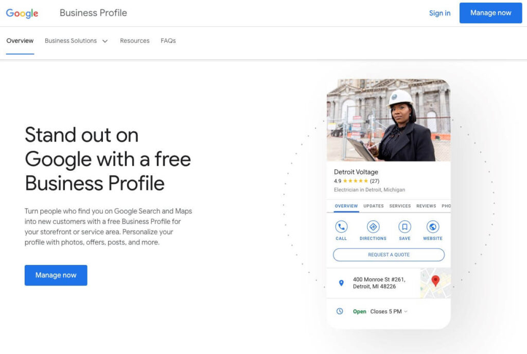Google Business Profile website