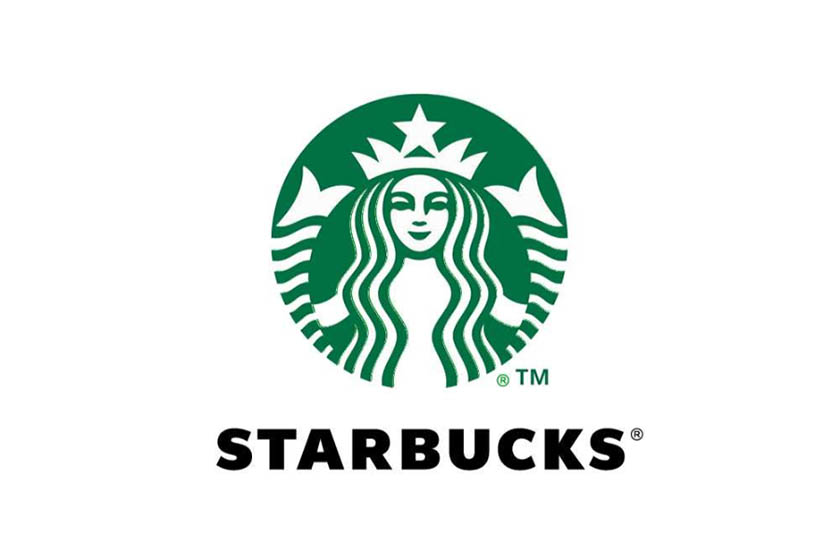 Starbucks' siren logo and wordmark, an example of a trademarked logo.