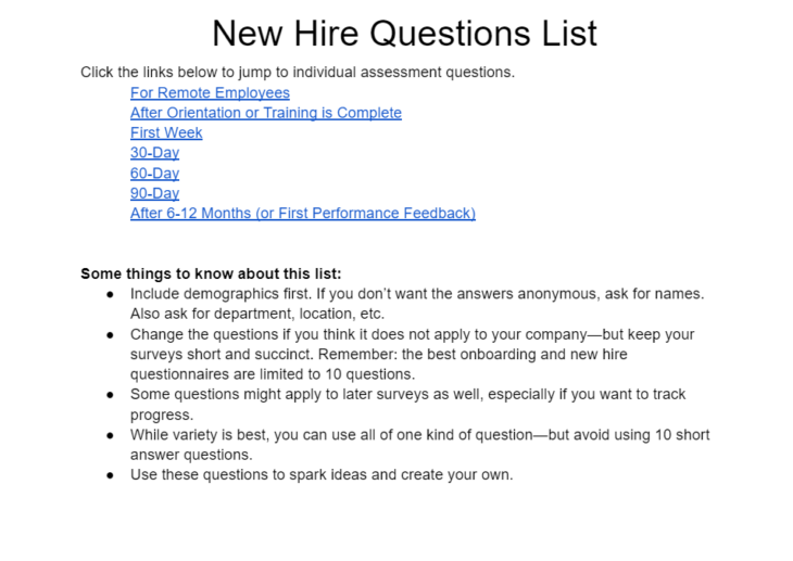 New Hire Survey: Free Questions Templates & How to Use Them