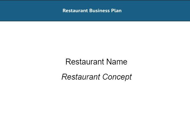 Restaurant Business Plan template.