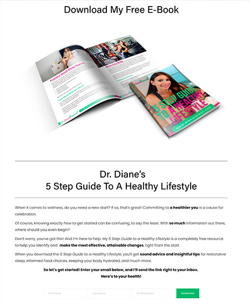 Sample downloadable ebook on a healthy lifestyle blog.