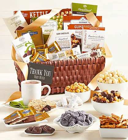 Example of thank you gift basket.