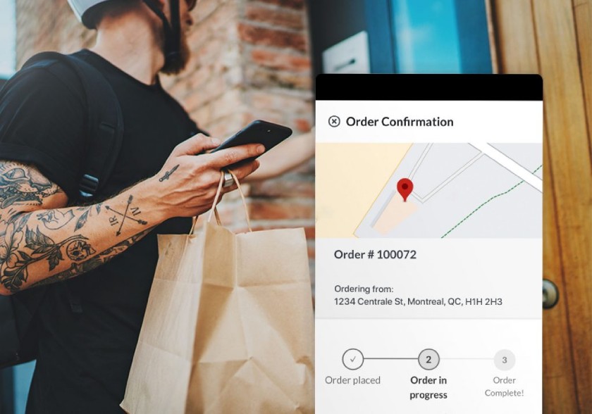 Person delivering food on an app.