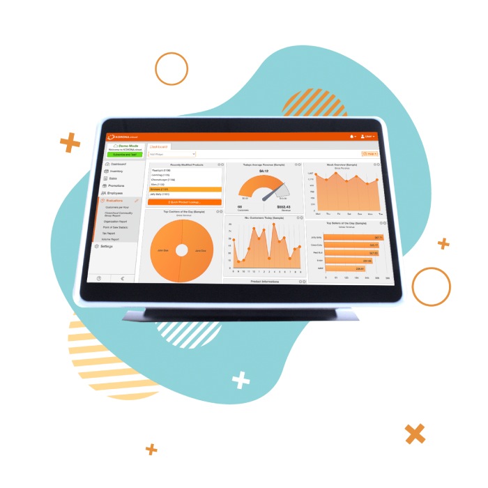 View of sales reporting on a computer.