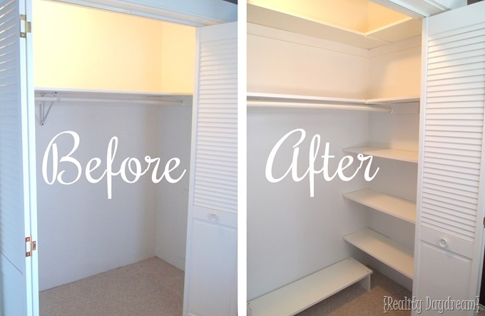 Closet with additional shelving