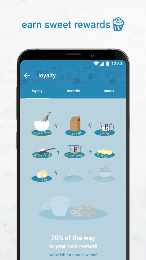 Flour Bakery mobile app loyalty program.