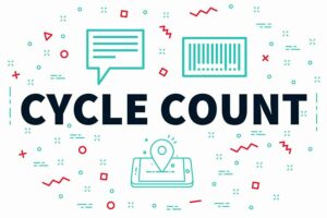 Conceptual business illustration with the words cycle count.