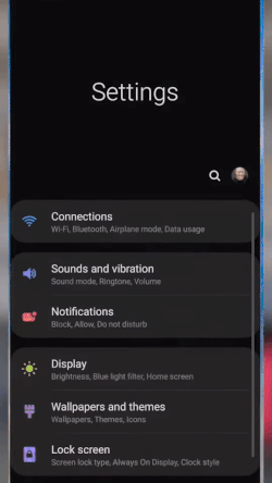 A GIF showing an Android user tapping the "Connections" option from the Settings and toggling on "WiFi Calling"