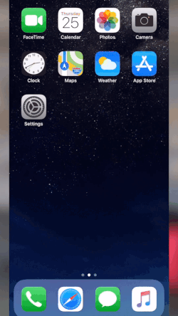 A GIF showing an iPhone user clicking the Settings icon from the Home screen, selecting "Cellular" and then "WiFi Calling" and toggling on the "WiFi Calling on This iPhone" option