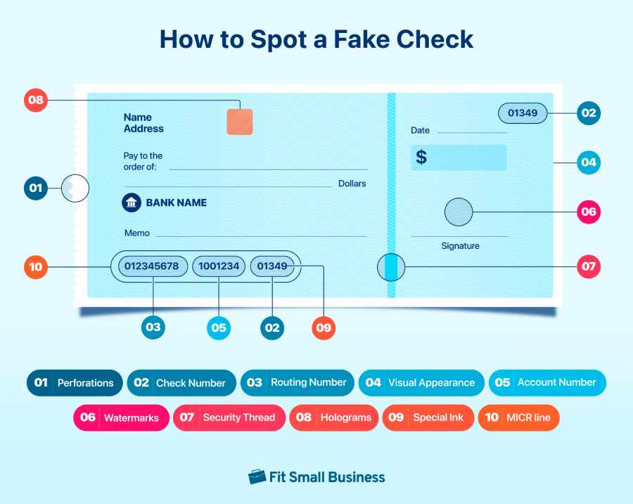 Infographic of a check and its common features.