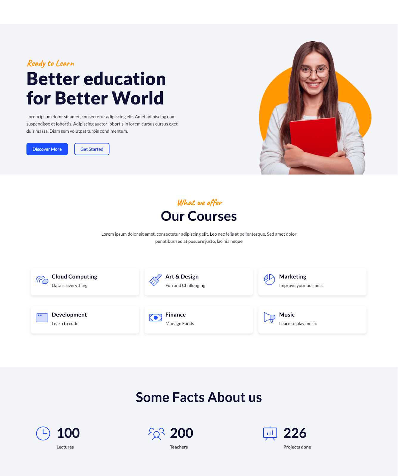 Template for an academic institution website by HubSpot.