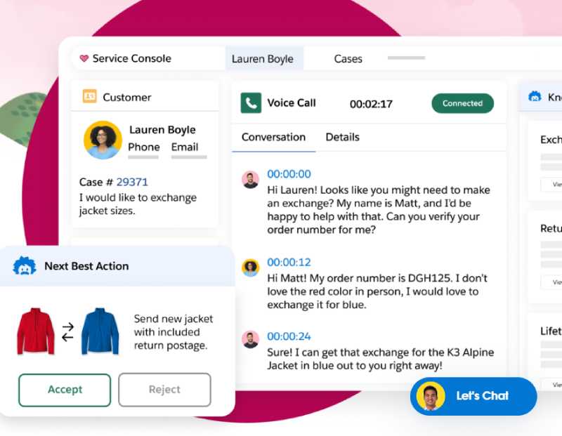 AI-powered voice and phone support by Salesforce Service Cloud.