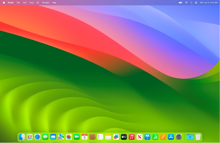 Standard Mac desktop display