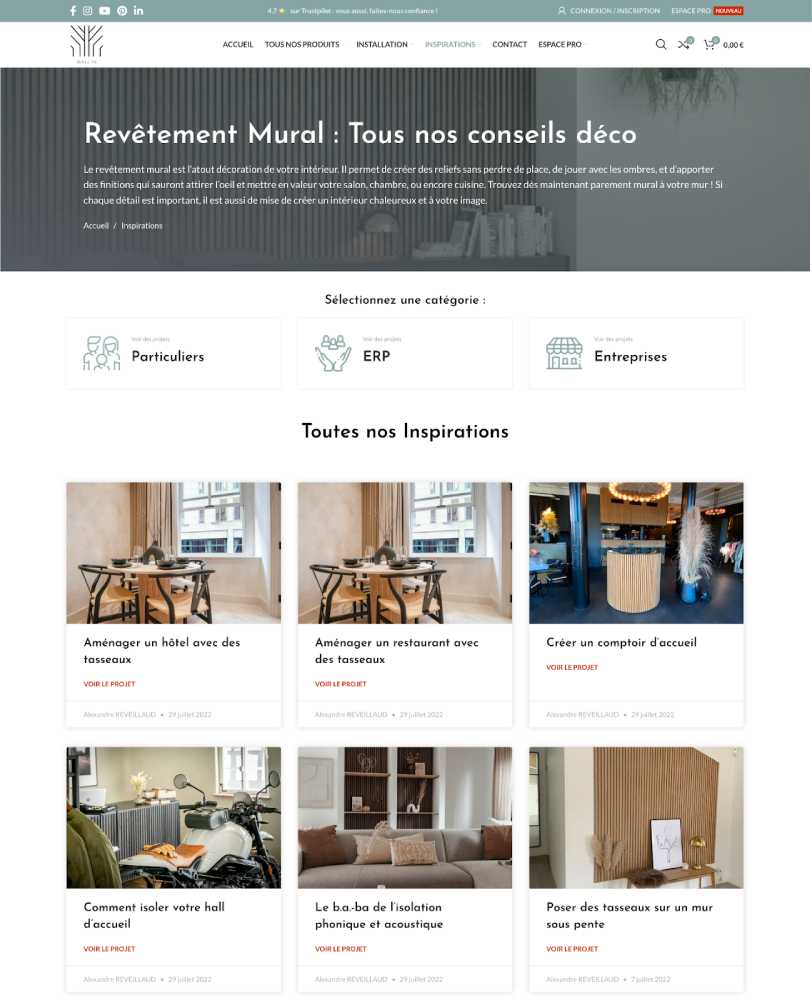 Sample website for a furniture brand with a blog made by Weebly.