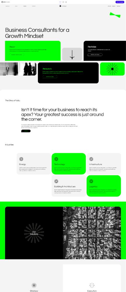 Sample template for a business consultancy website by Wix.