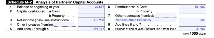 Form 1065, Schedule M-1.