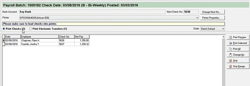 The payroll batch information.