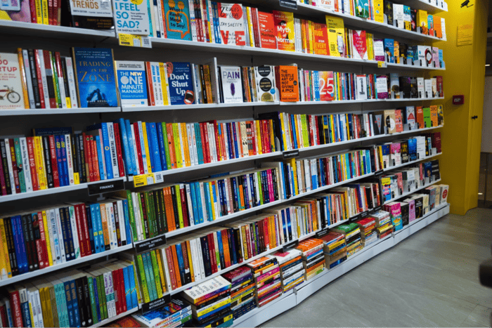 Shelf of books at a bookstore