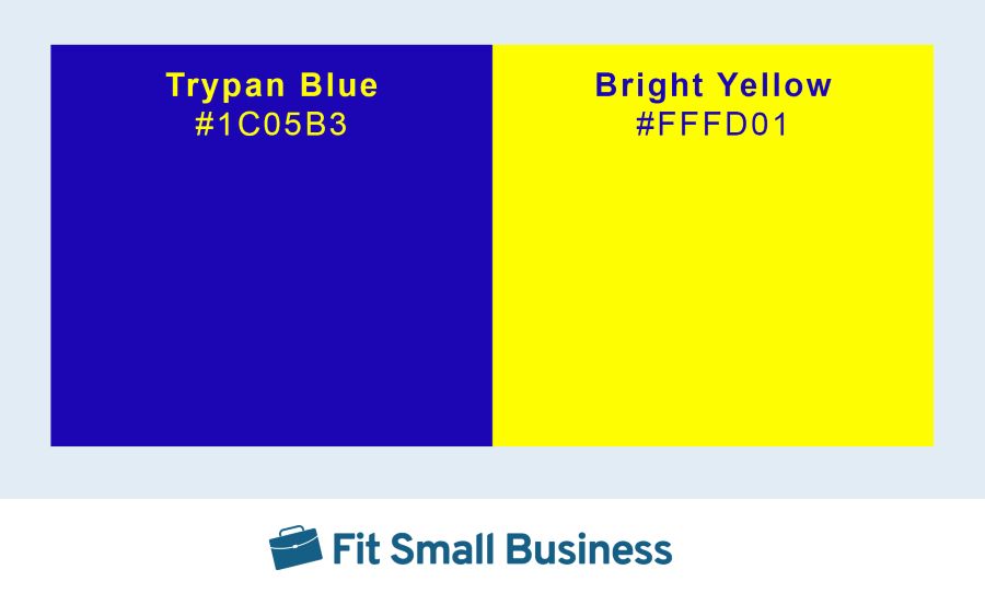 A loud, blue and yellow color palette suggests cheap or affordable