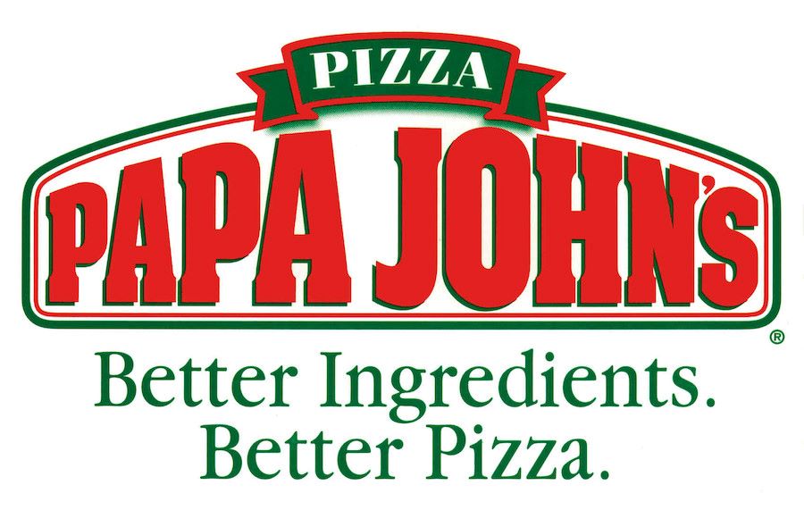 The Papa John's Pizza logo and slogan