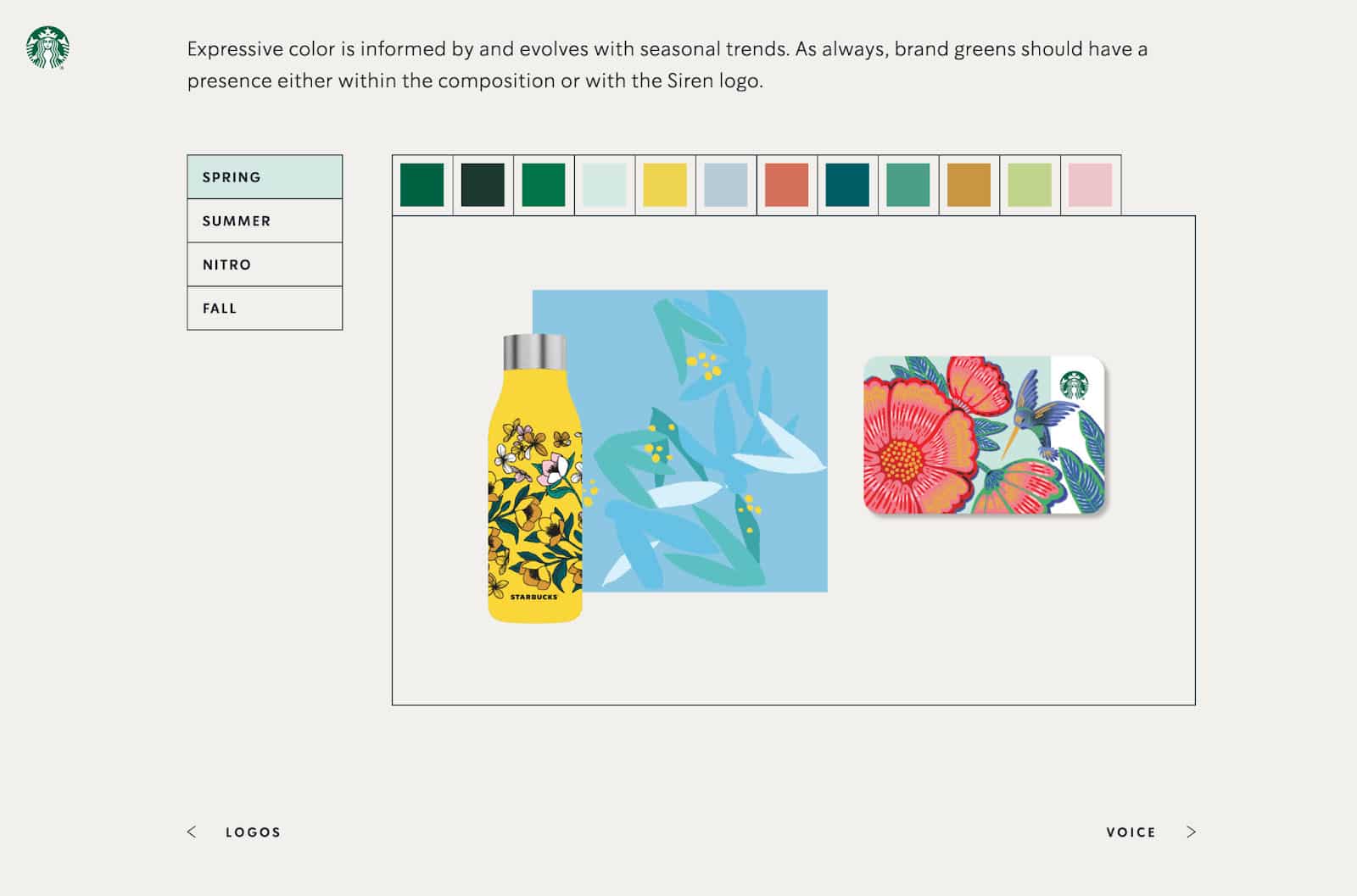 Color Explanation from the Starbucks Brand Style Guide.