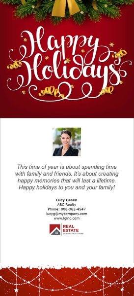 Example of a real estate email flyer for Christmas Holiday