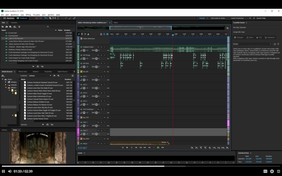 A look inside Adobe Audition's audio editing software.