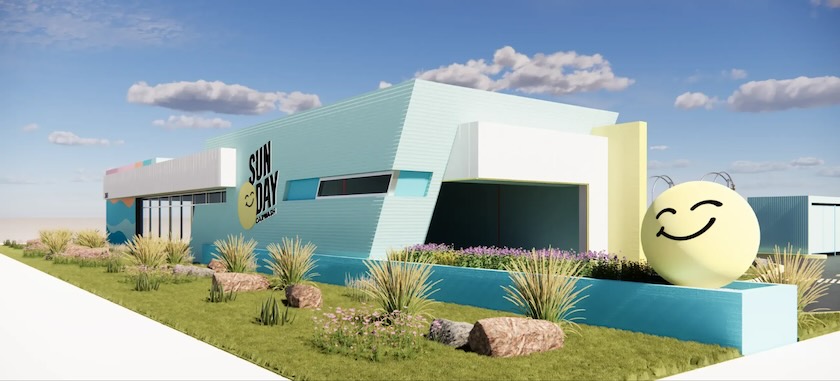 Sun Day Carwash's physical location with its fully branded building.