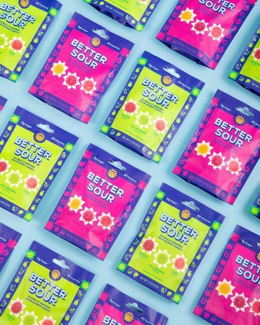 The Better Sour brand's packaging design.