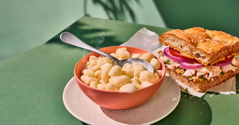 Sandwich and mac and cheese from Panera.