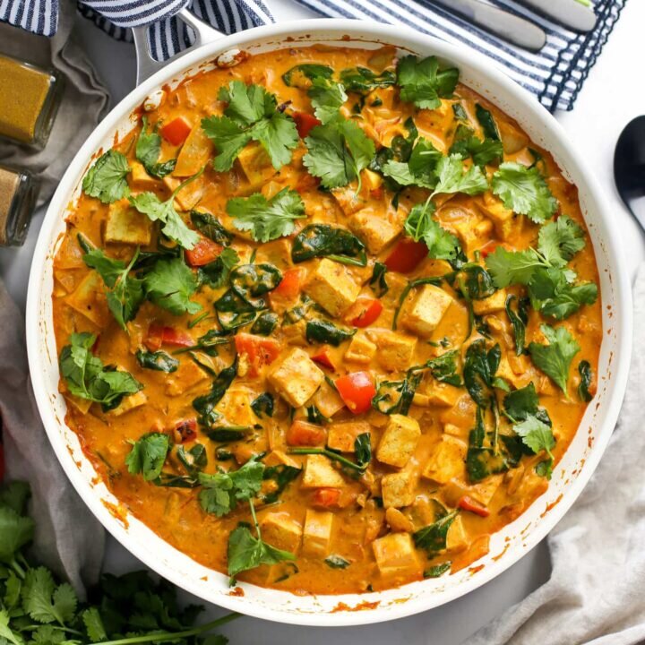 Bowl of tofu coconut curry
