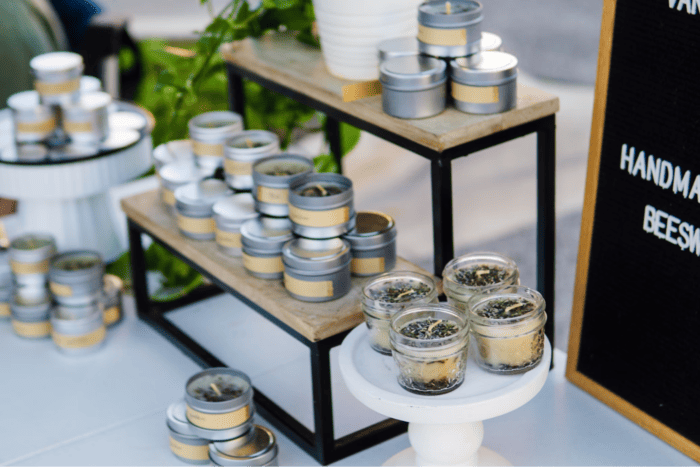 Arrangement of artisanal candles