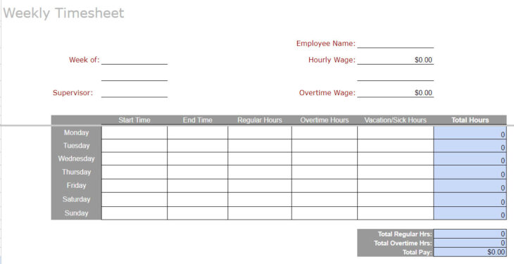 Free Downloadable Time Sheet Templates for Your Business