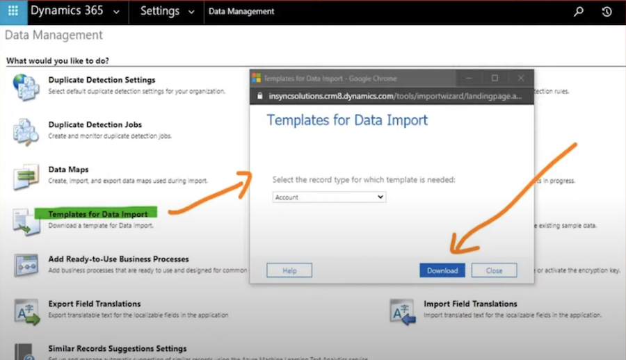Examples of Microsoft Dynamics CRM data migration options.