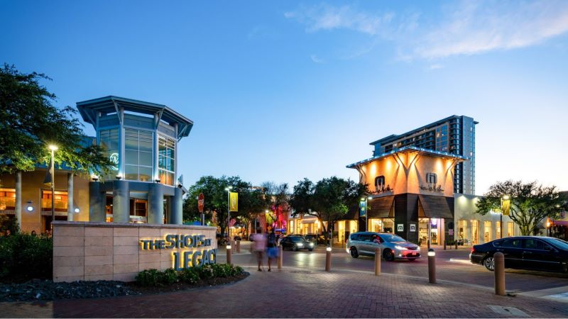 Street view of The Shops at Legacy.
