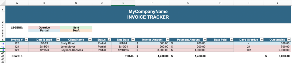 Screen showing how to track invoices by customer using the dropdown tool