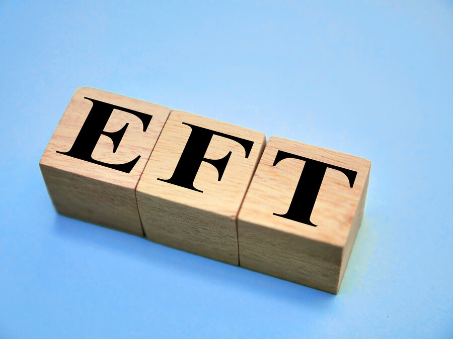 EFT, text words typography written with wooden letter.