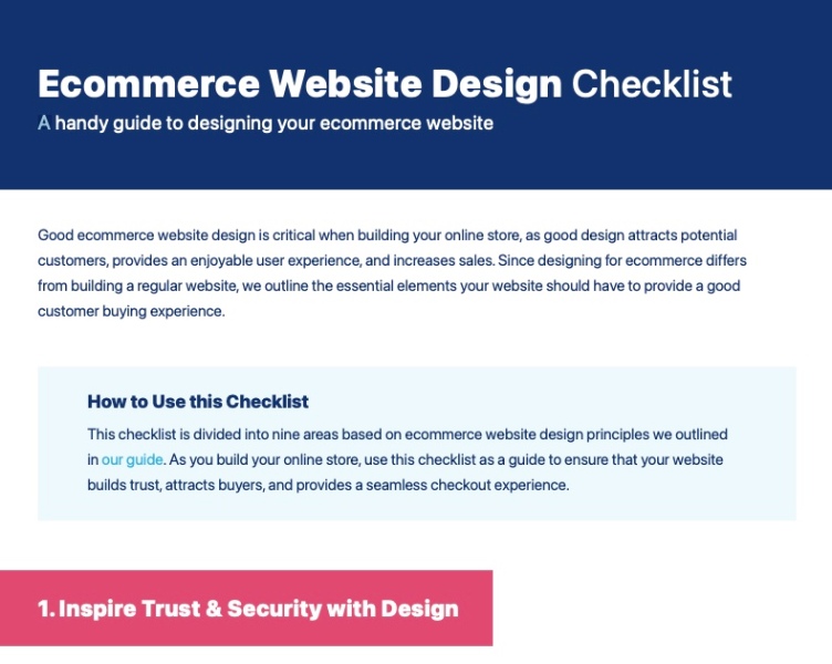 Ecommerce Website Design Checklis