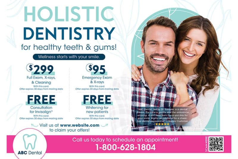 Postcard template for a dentist from PostcardMania