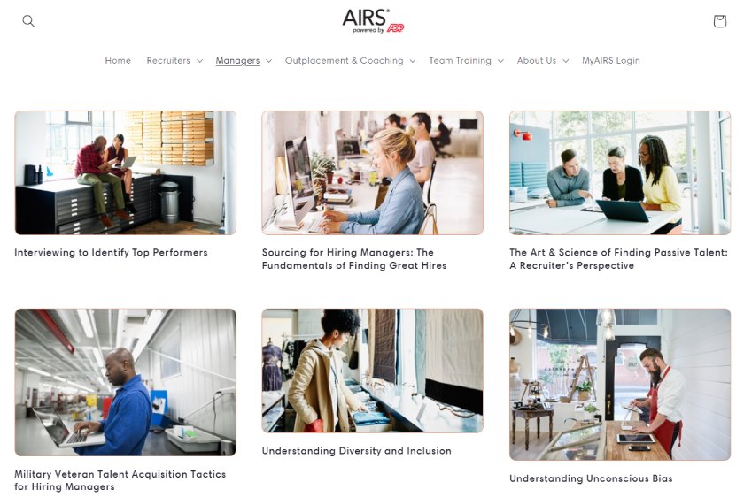 AIRS by ADP training modules for hiring managers.