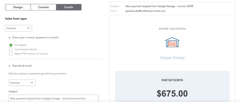 Modifying the email contents of invoices sent to the customers emails.